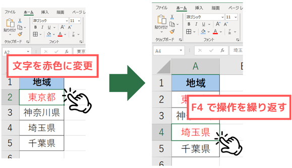 「F4」キーをクリック2