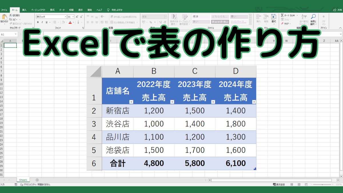 表の作り方TOP