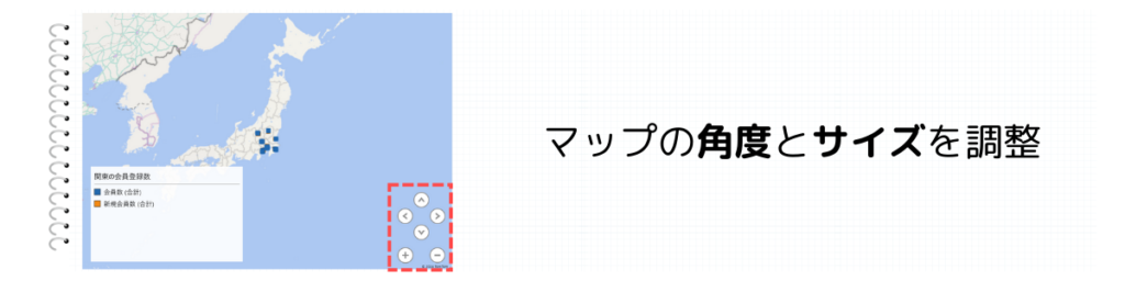 角度とサイズを調整