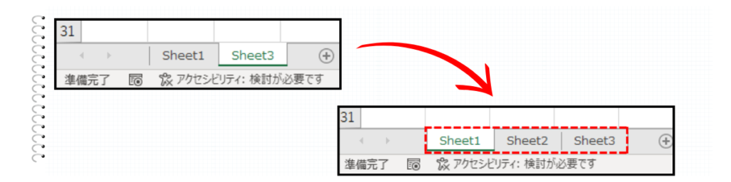 再表示するシートを選んでＯＫをクリック2