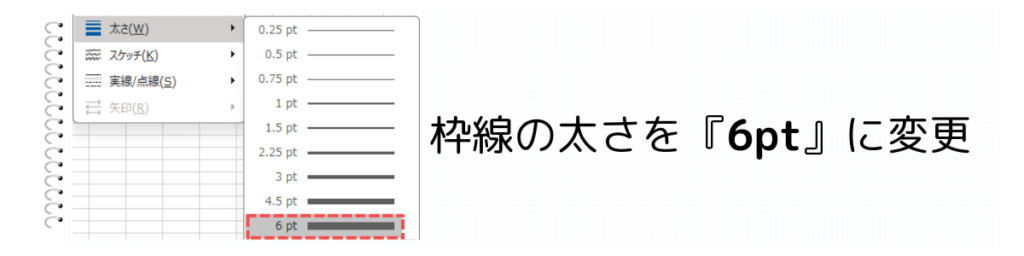 線の太さを変更