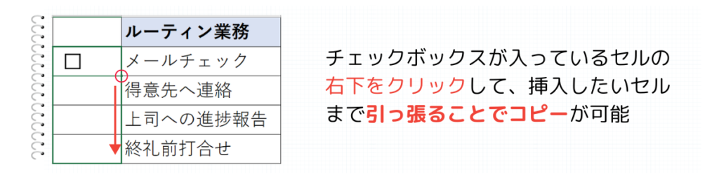 チェックボックスを複製