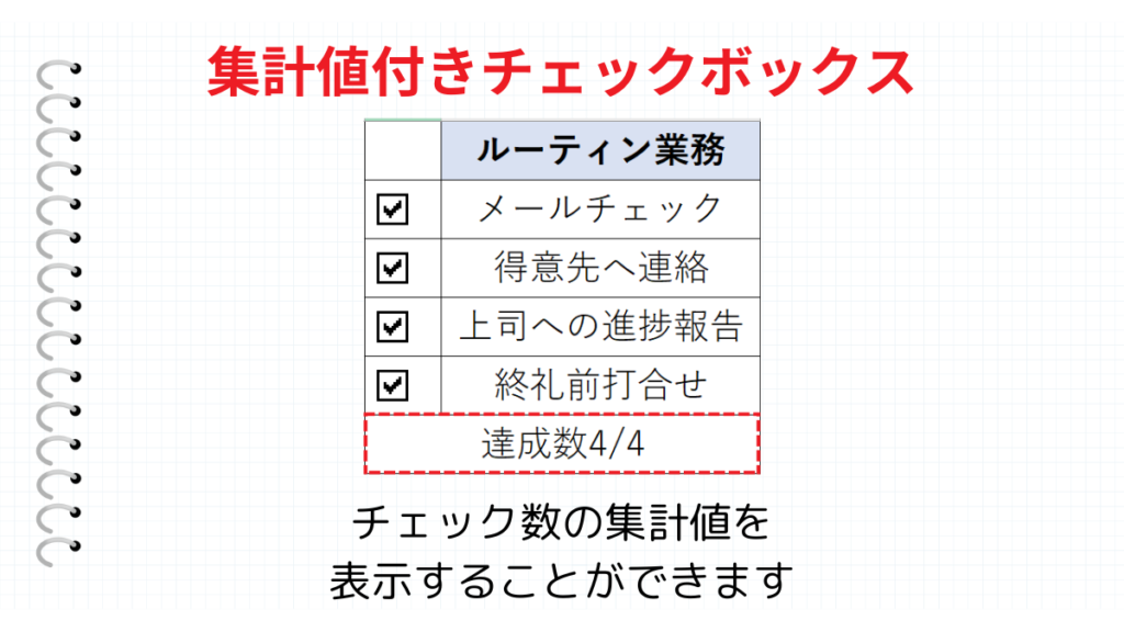 集計値付きチェックボックスまとめ