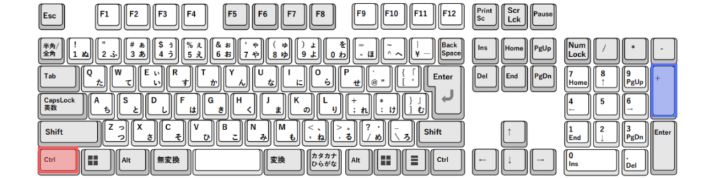 『 Ctrl + 「+」 』キーをクリック